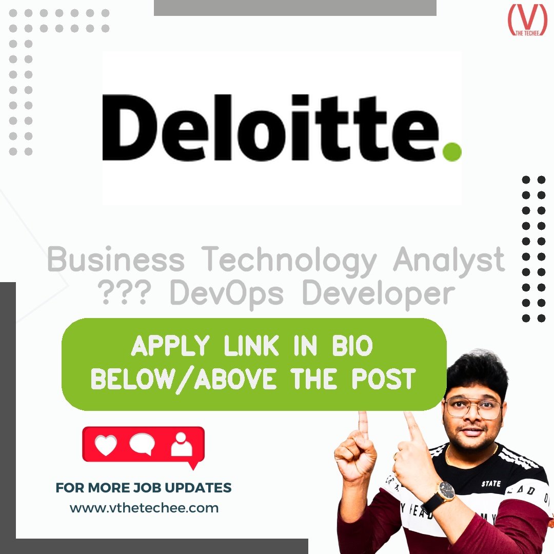 Deloitte Tax Services India Private Limited hiring poster vthetecheejobs