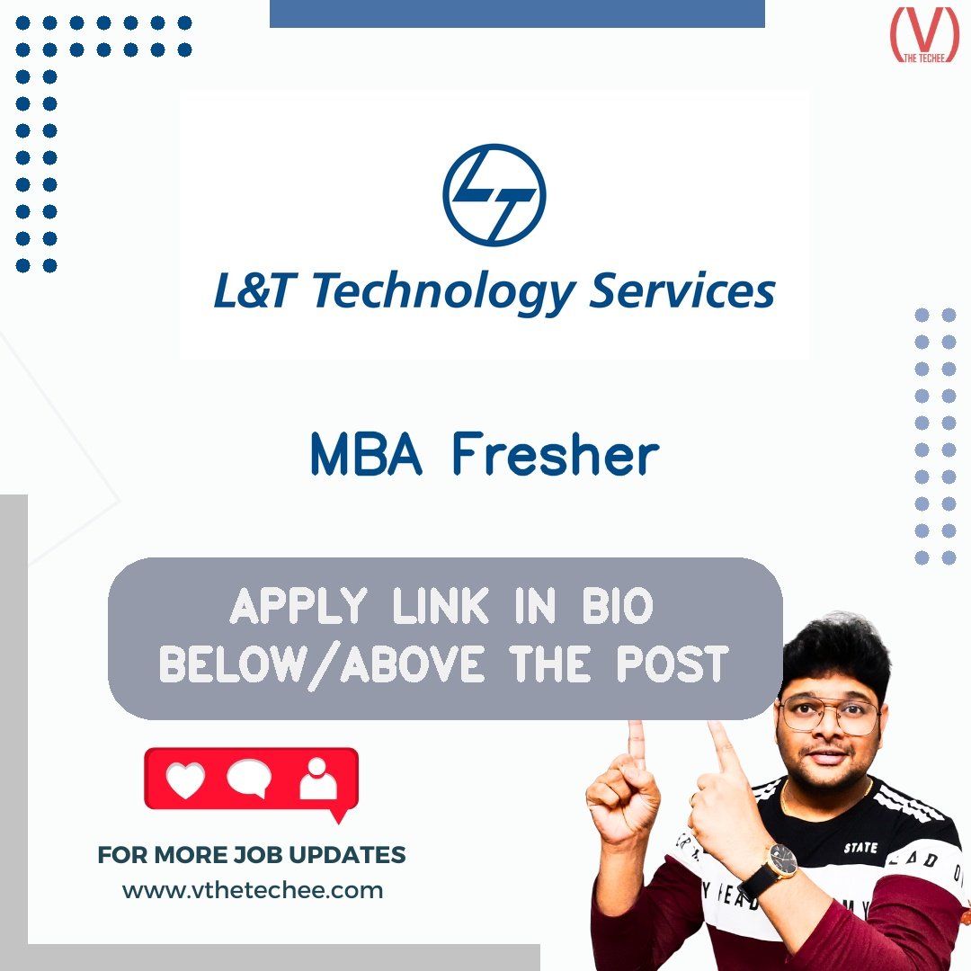 L&T TECHNOLOGY SERVICES hiring poster vthetecheejobs