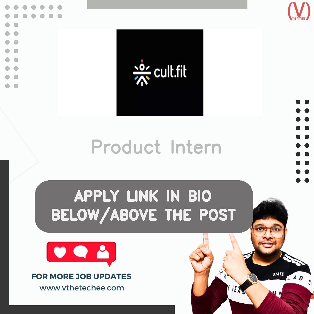 Cult.fit hiring poster vthetecheejobs