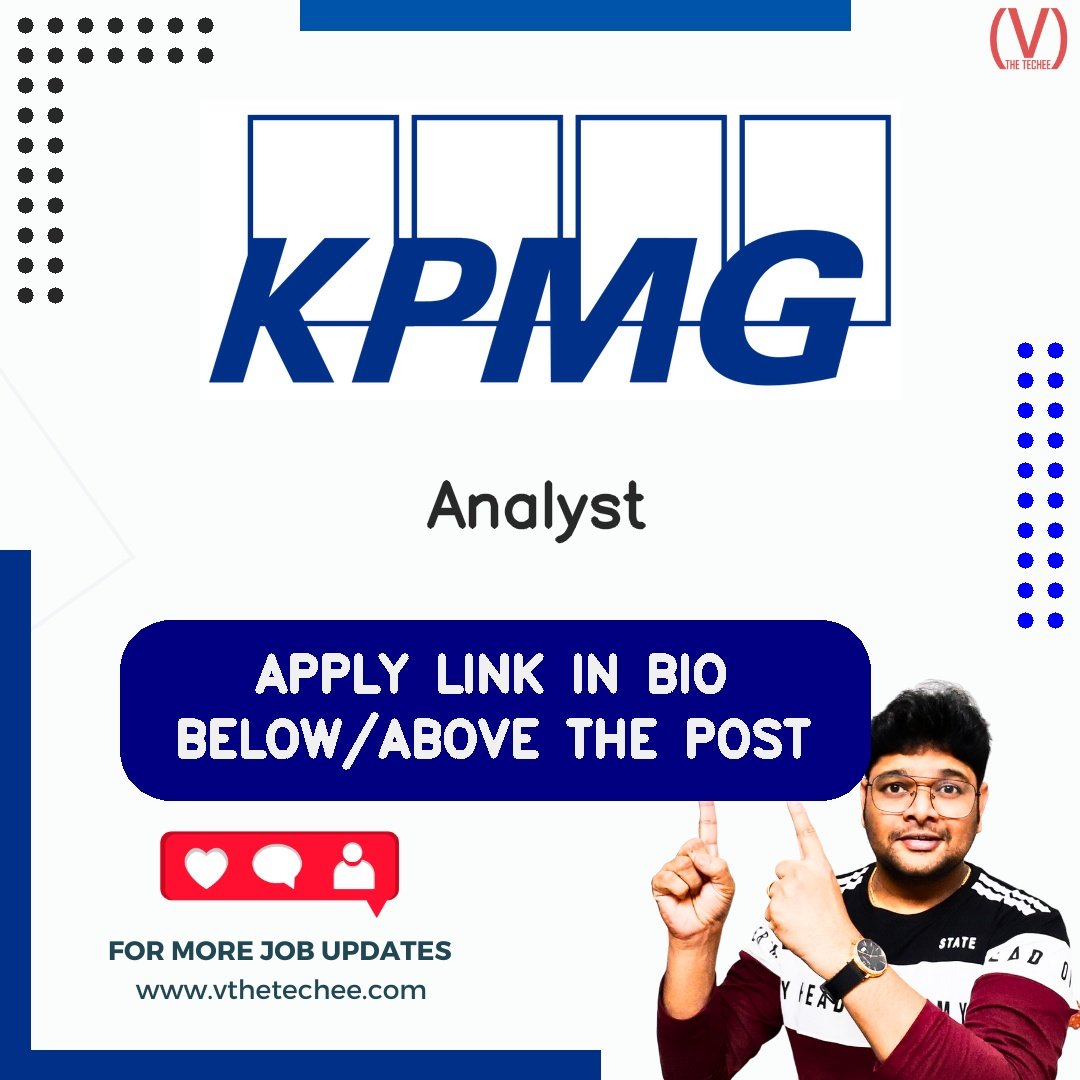 KPMG hiring poster vthetecheejobs