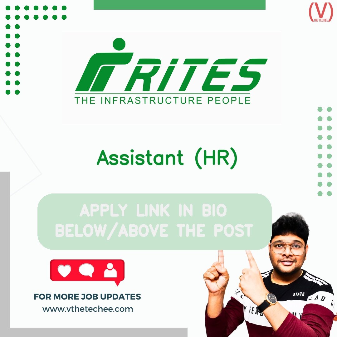 RITES LIMITED hiring poster vthetecheejobs