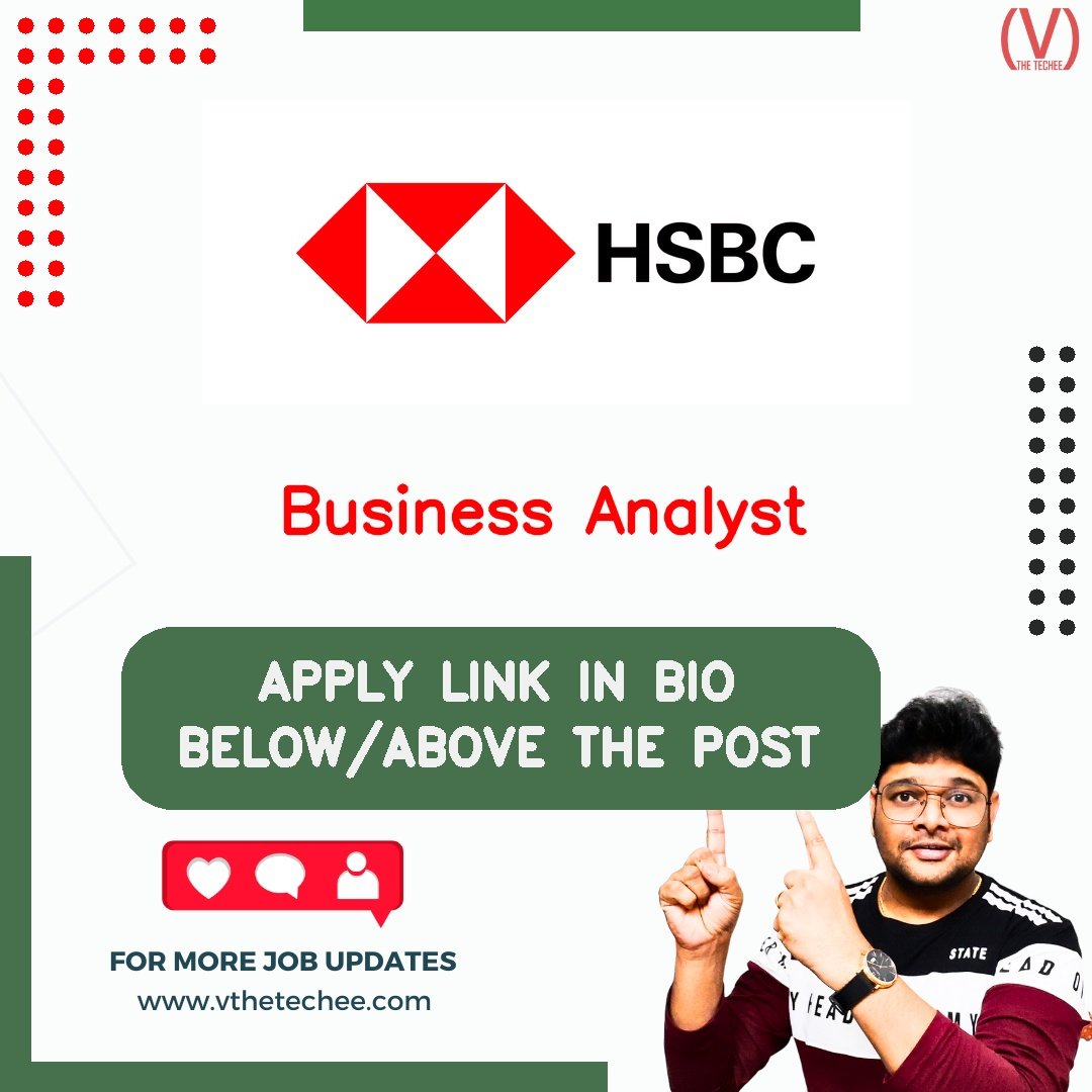HSBC hiring poster vthetecheejobs