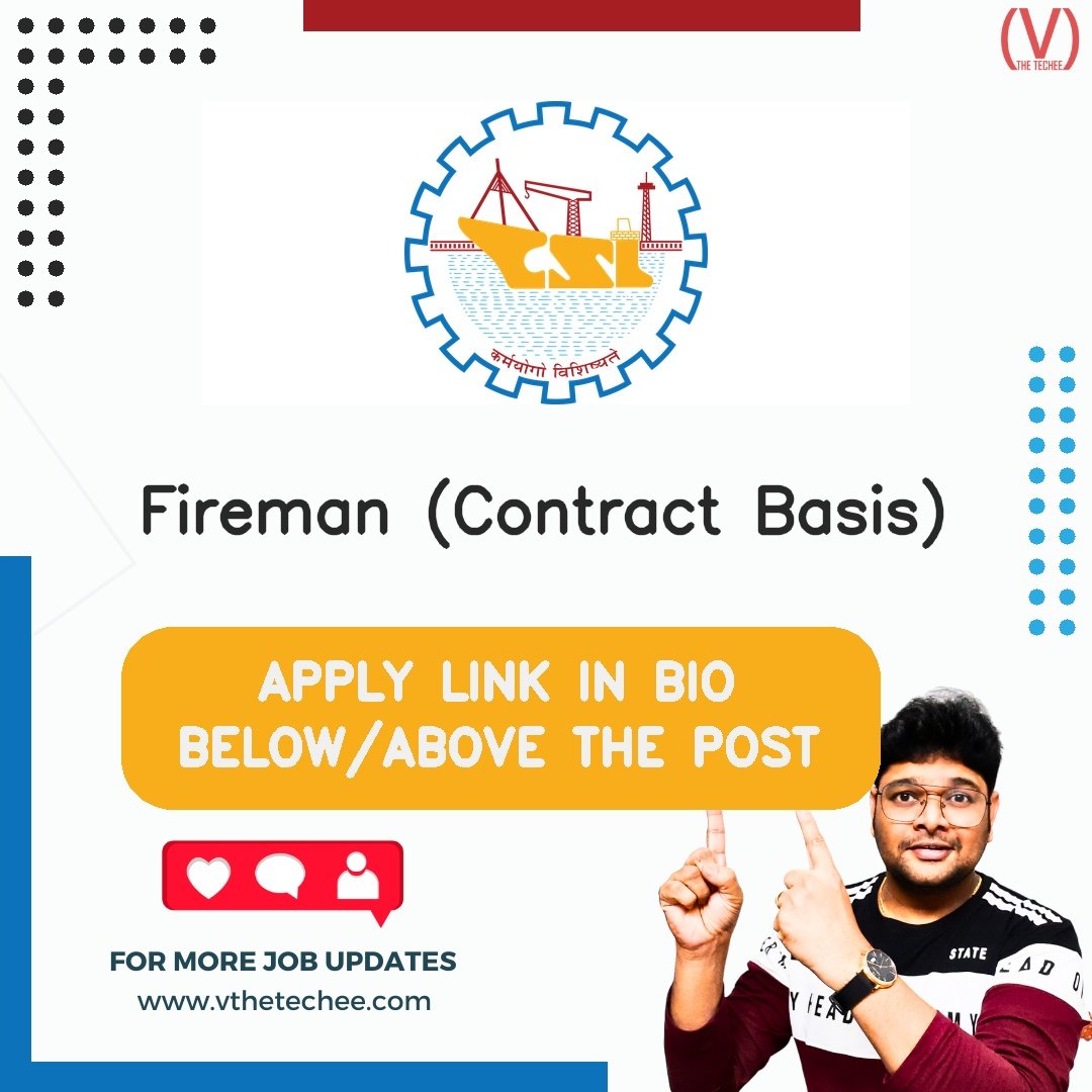 Cochin Shipyard Limited hiring poster vthetecheejobs