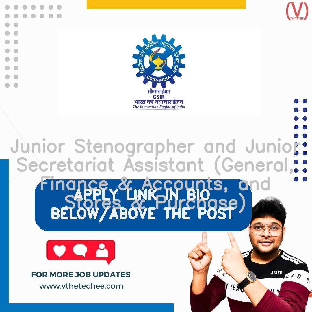 CSIR-National Metallurgical Laboratory (NML) hiring poster vthetecheejobs