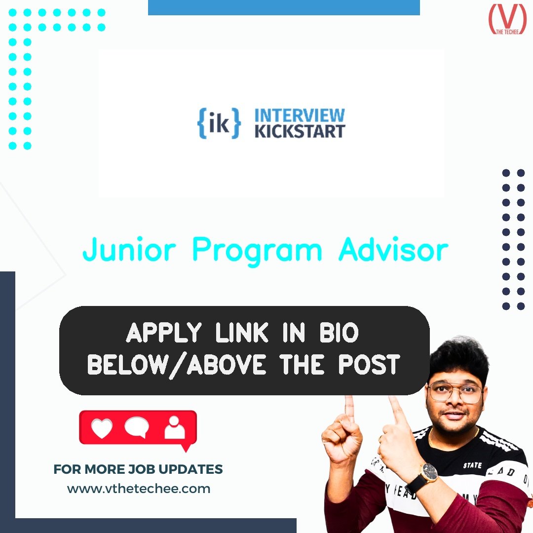 Interview Kickstart hiring poster vthetecheejobs