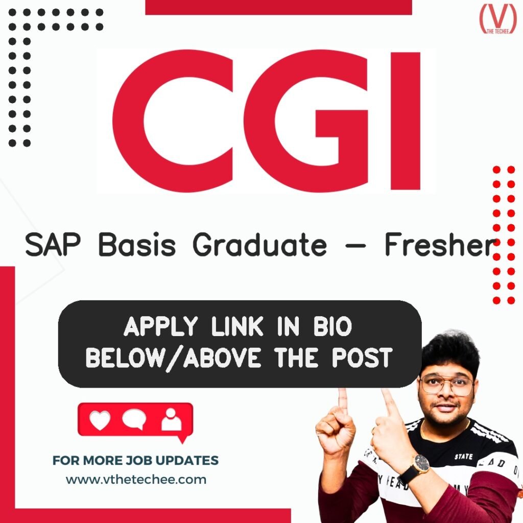 SAP Basis Graduate - Fresher at CGI