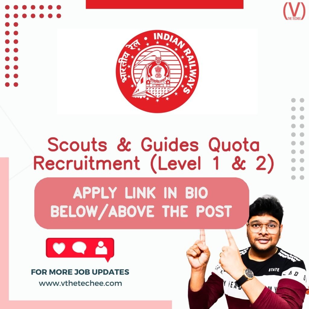 Scouts & Guides Quota Recruitment (Level 1 & 2) at RAILWAY RECRUITMENT CELL, NORTHERN RAILWAY