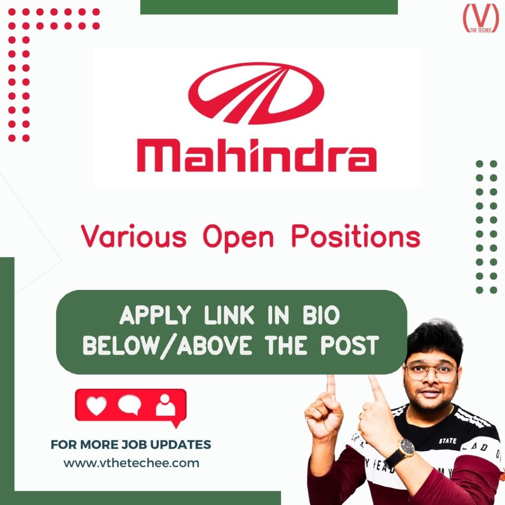 Various Open Positions at Mahindra