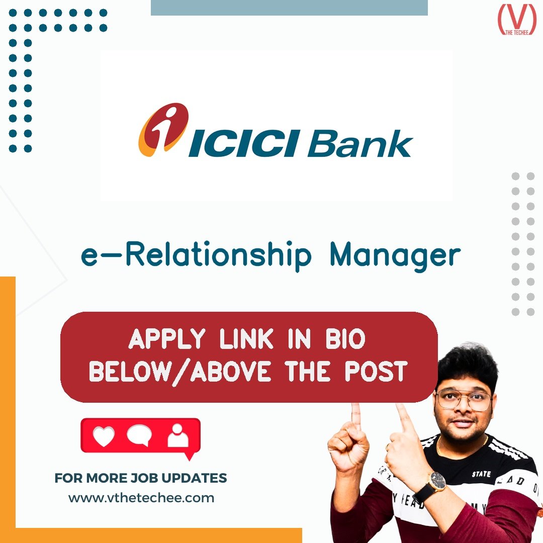 ICICI Bank hiring poster vthetecheejobs