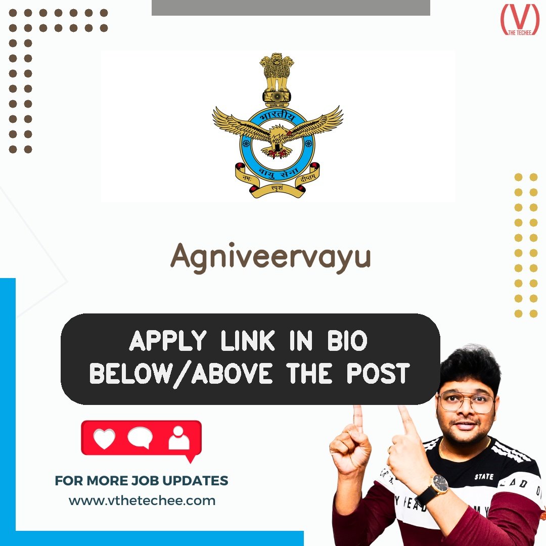 Indian Air Force (IAF) hiring poster vthetecheejobs