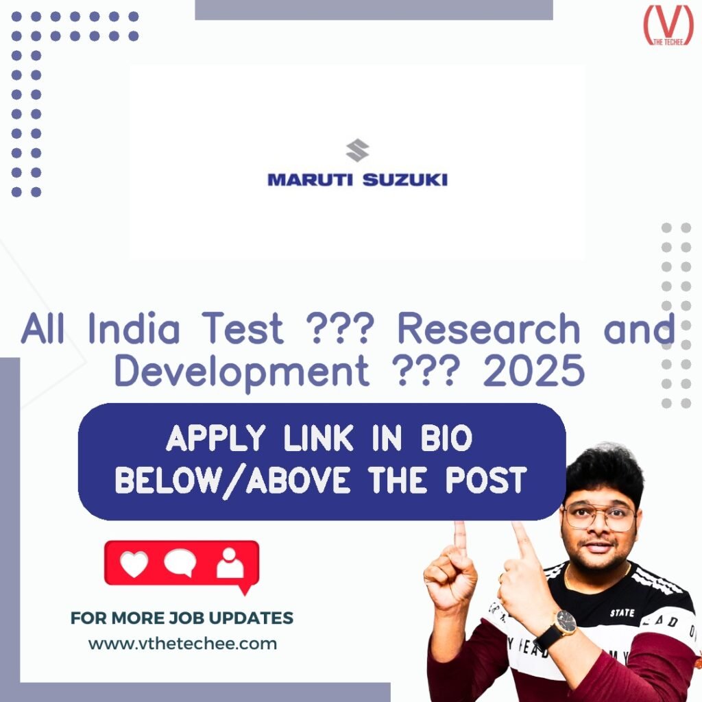 All India Test – Research and Development – 2025 at Maruti Suzuki India Limited