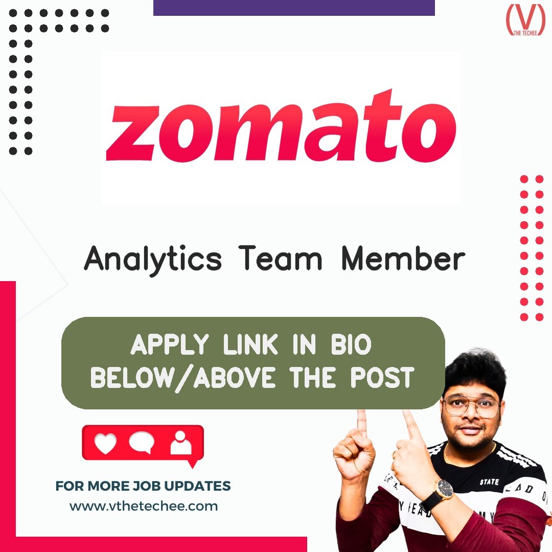 Zomato hiring poster vthetecheejobs