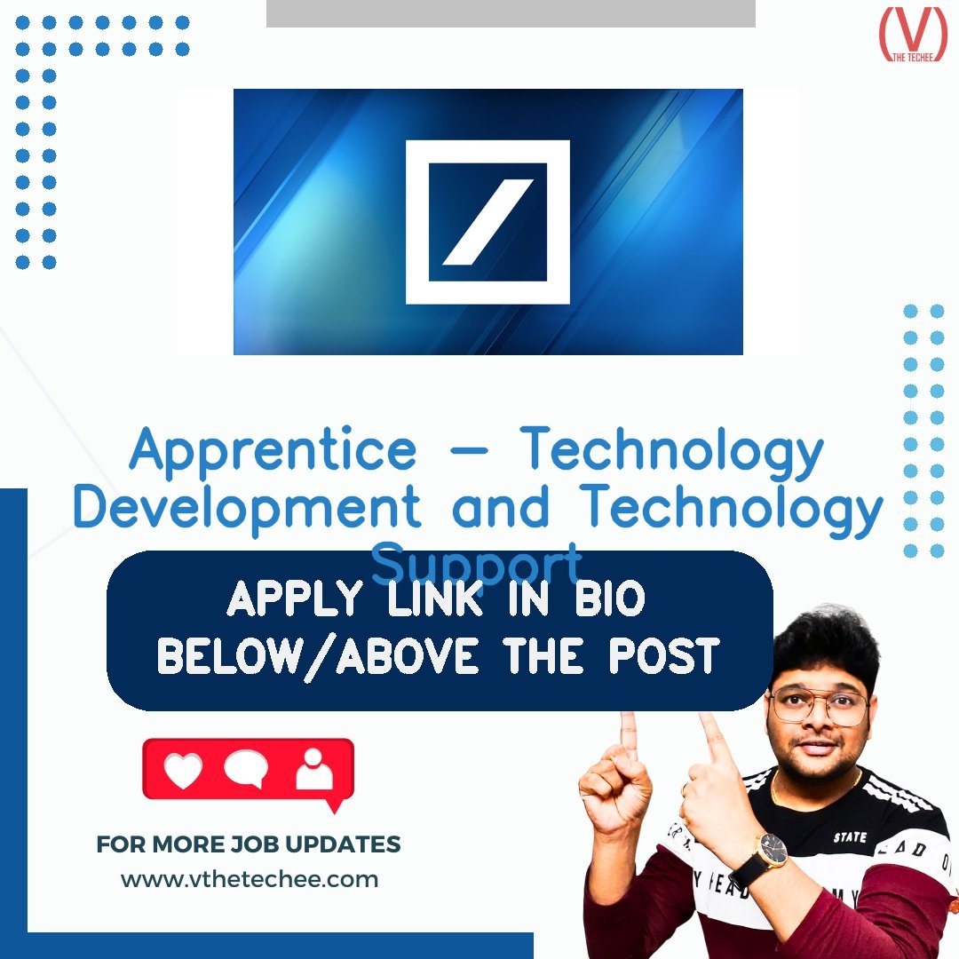 Deutsche Bank hiring poster vthetecheejobs