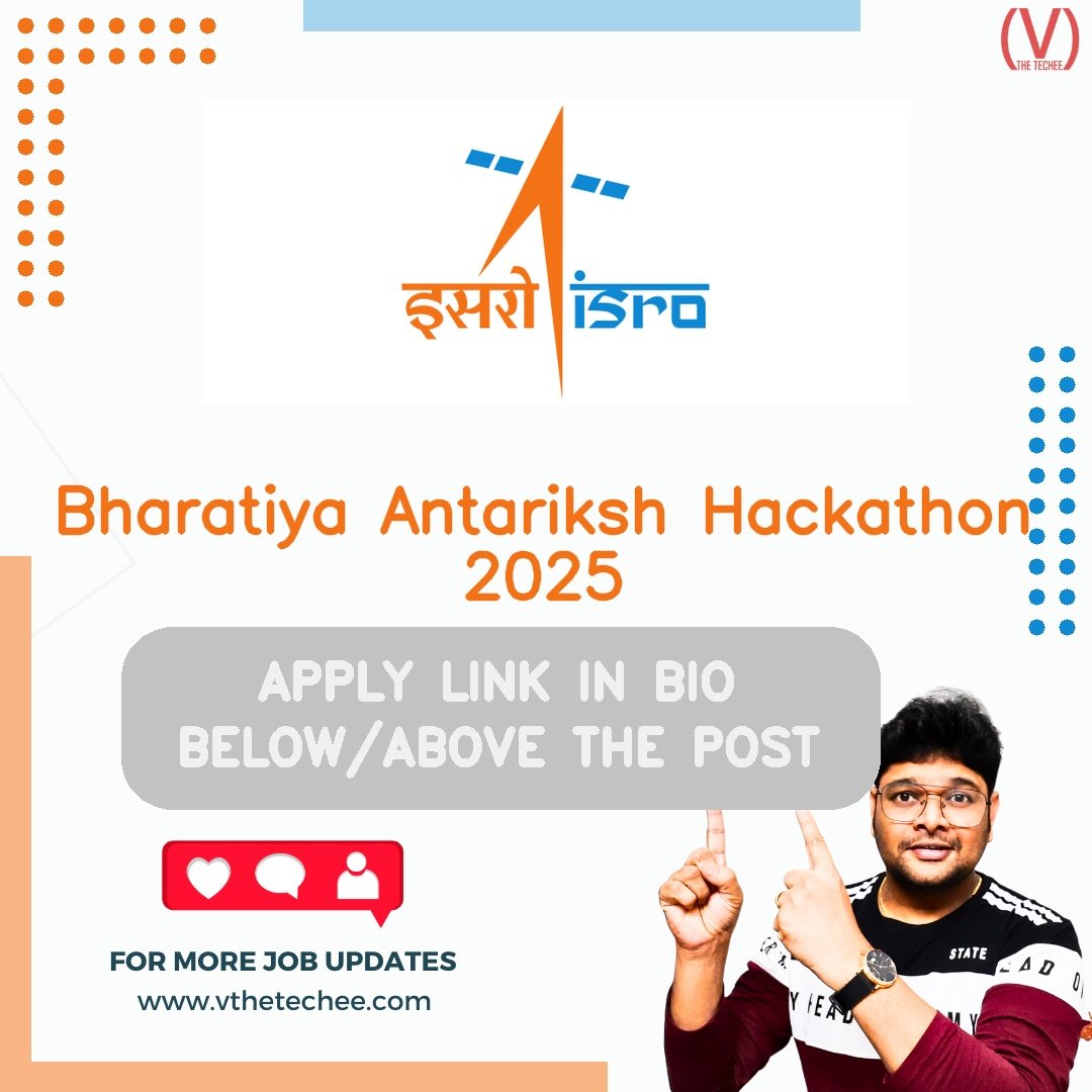 Indian Space Research Organisation (ISRO) hiring poster vthetecheejobs