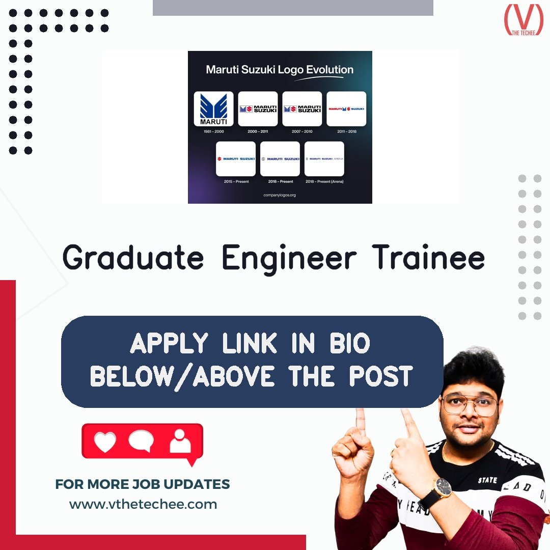 Maruti Suzuki hiring poster vthetecheejobs