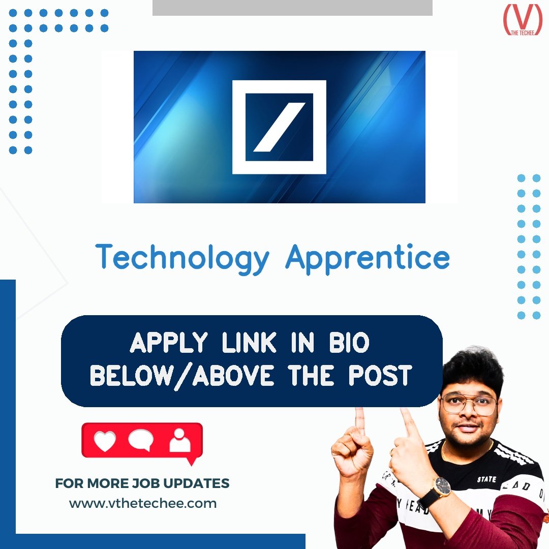Deutsche Bank hiring poster vthetecheejobs