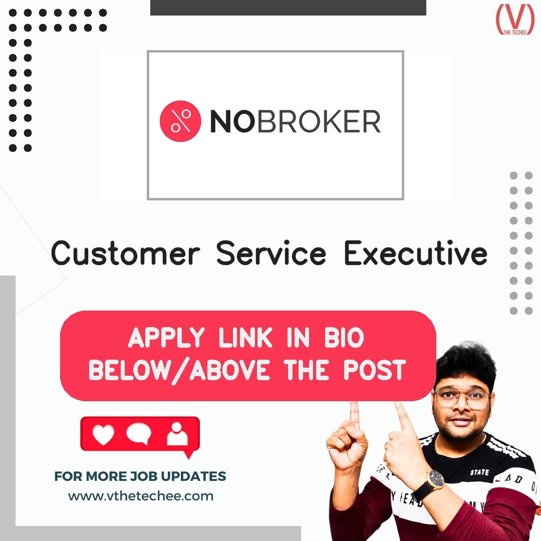NoBroker hiring poster vthetecheejobs