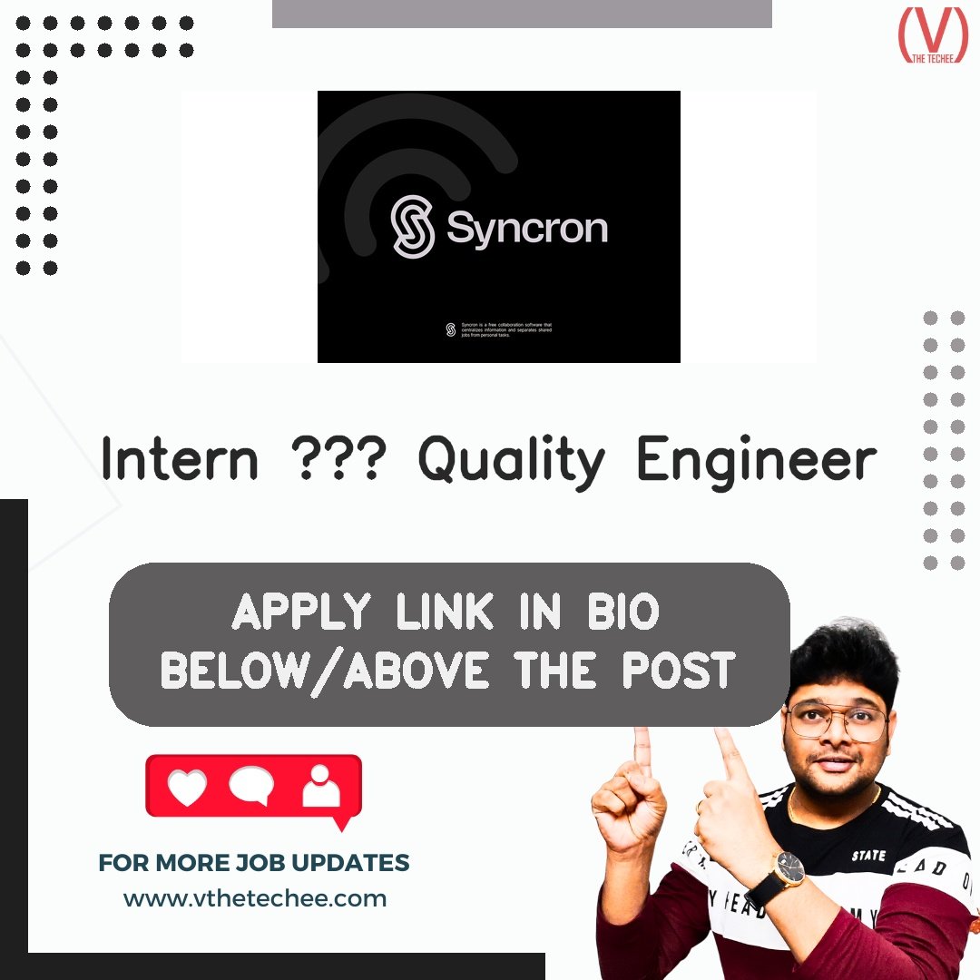 Syncron hiring poster vthetecheejobs