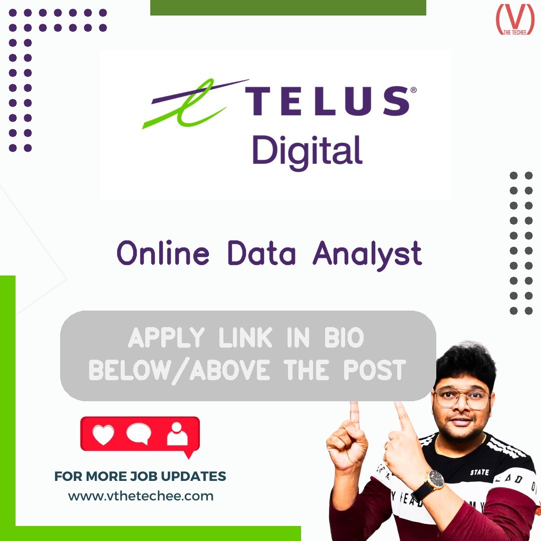 TELUS Digital AI Data Solutions hiring poster vthetecheejobs