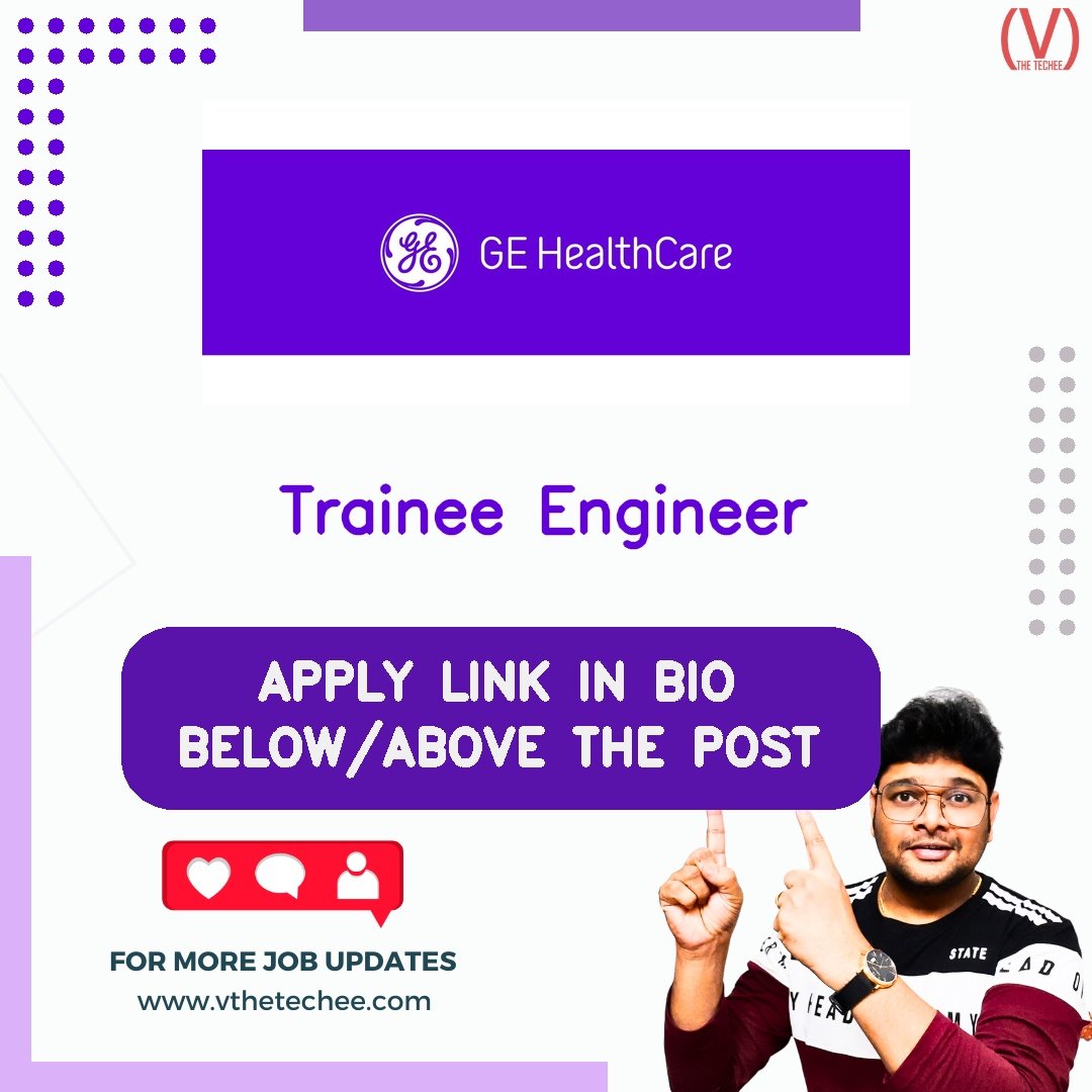 GE HealthCare hiring poster vthetecheejobs