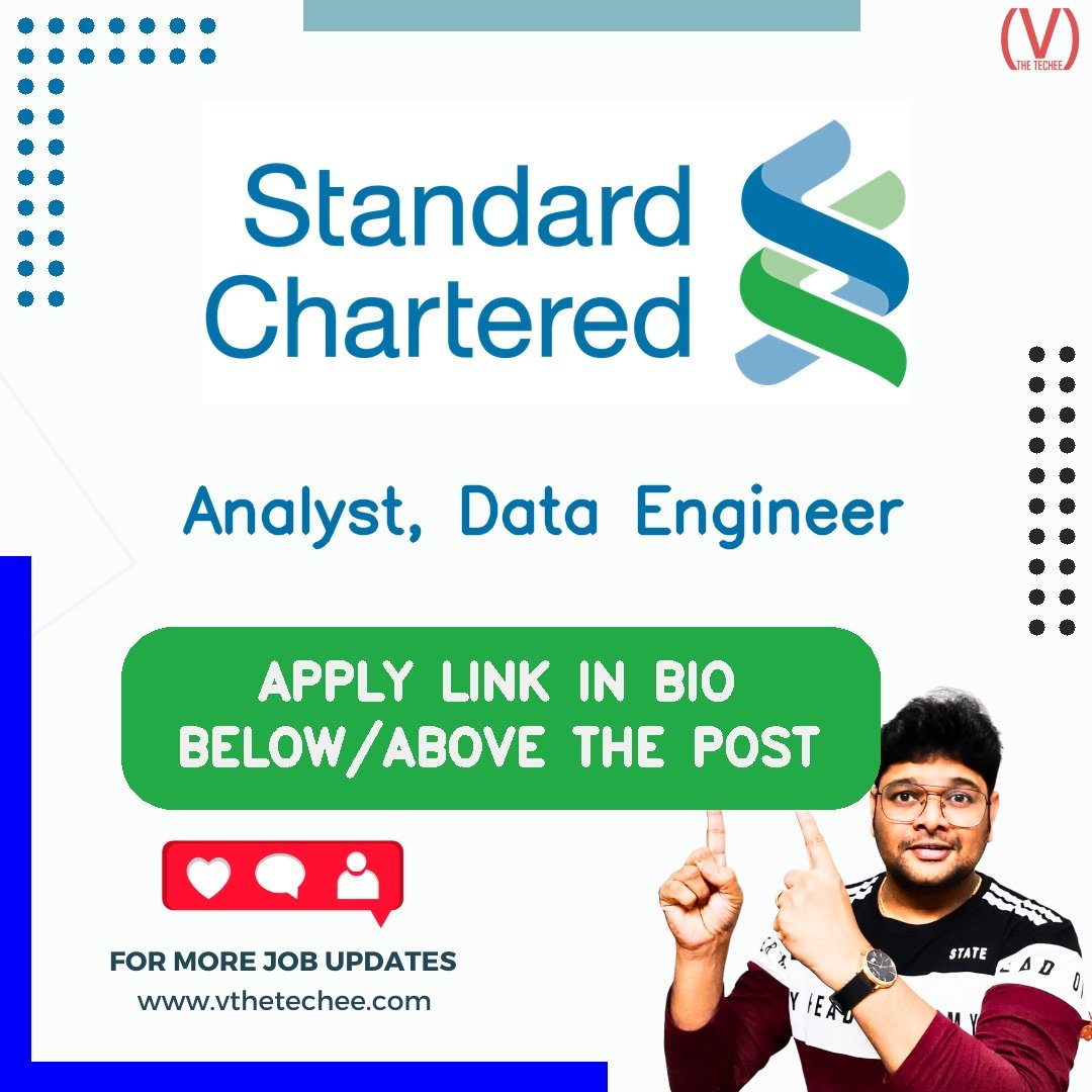 Standard Chartered hiring poster vthetecheejobs