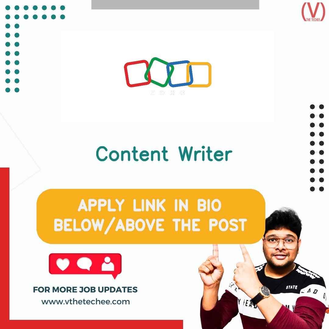 Zoho Corp. hiring poster vthetecheejobs