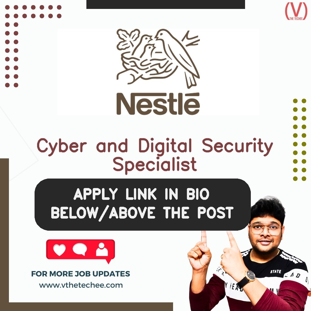 Nestlé India Ltd. hiring poster vthetecheejobs