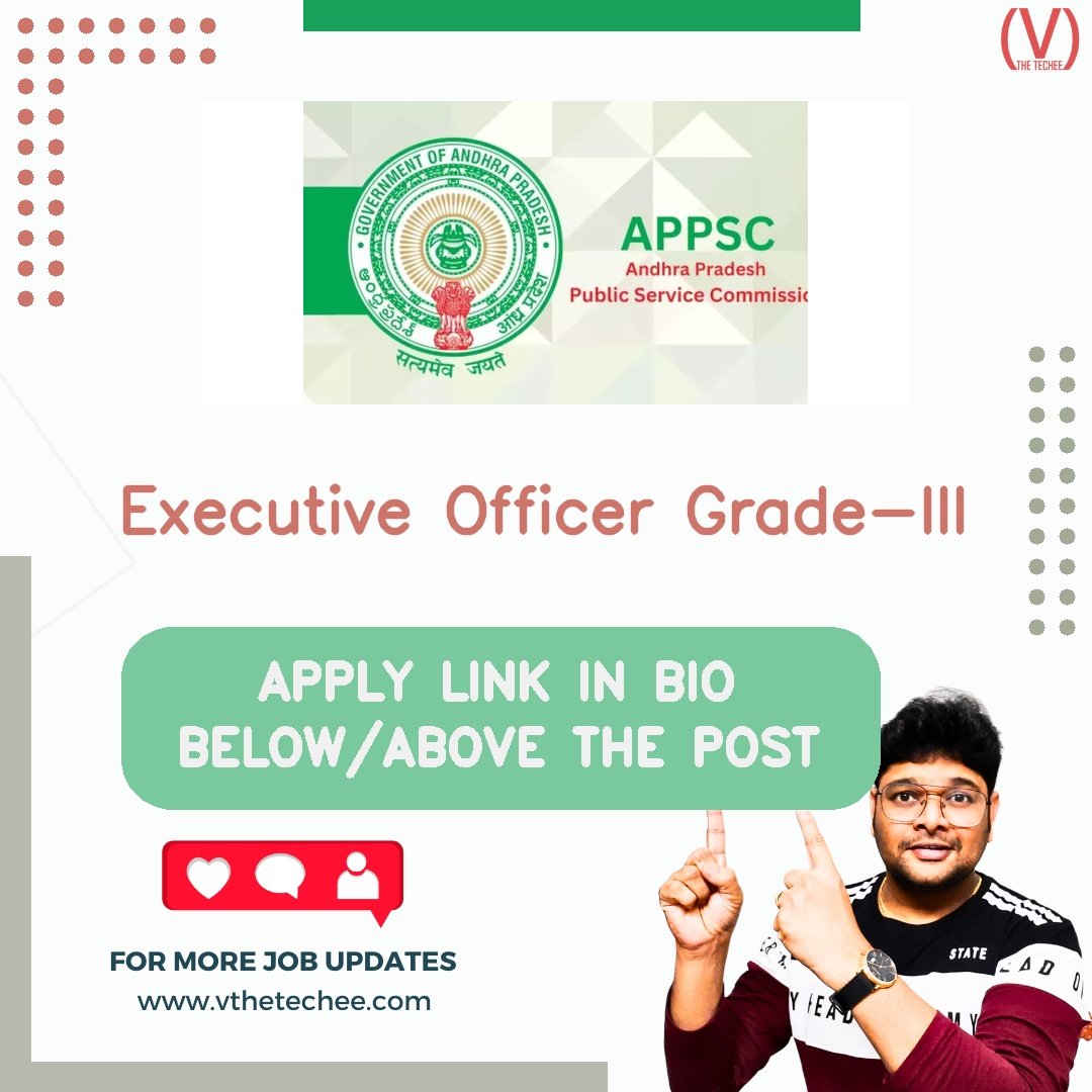 ANDHRA PRADESH PUBLIC SERVICE COMMISSION::VIJAYAWADA hiring poster vthetecheejobs