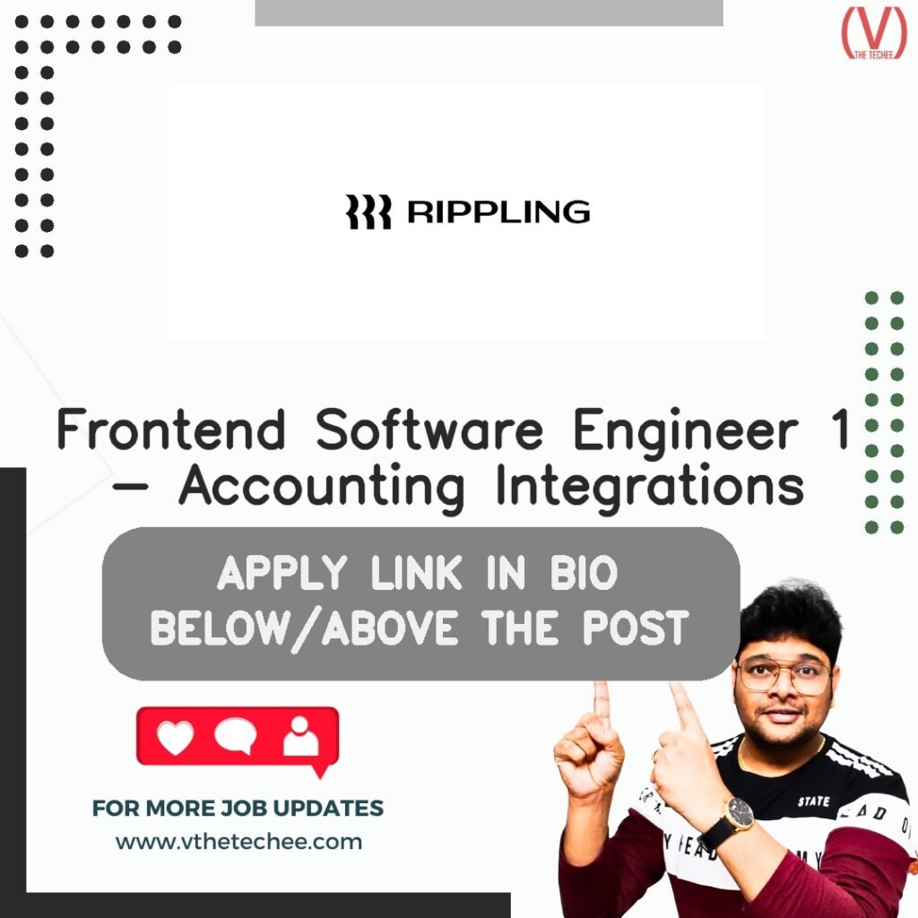 Frontend Software Engineer 1 - Accounting Integrations at Rippling