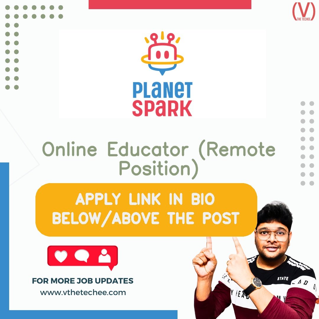 PlanetSpark hiring poster vthetecheejobs