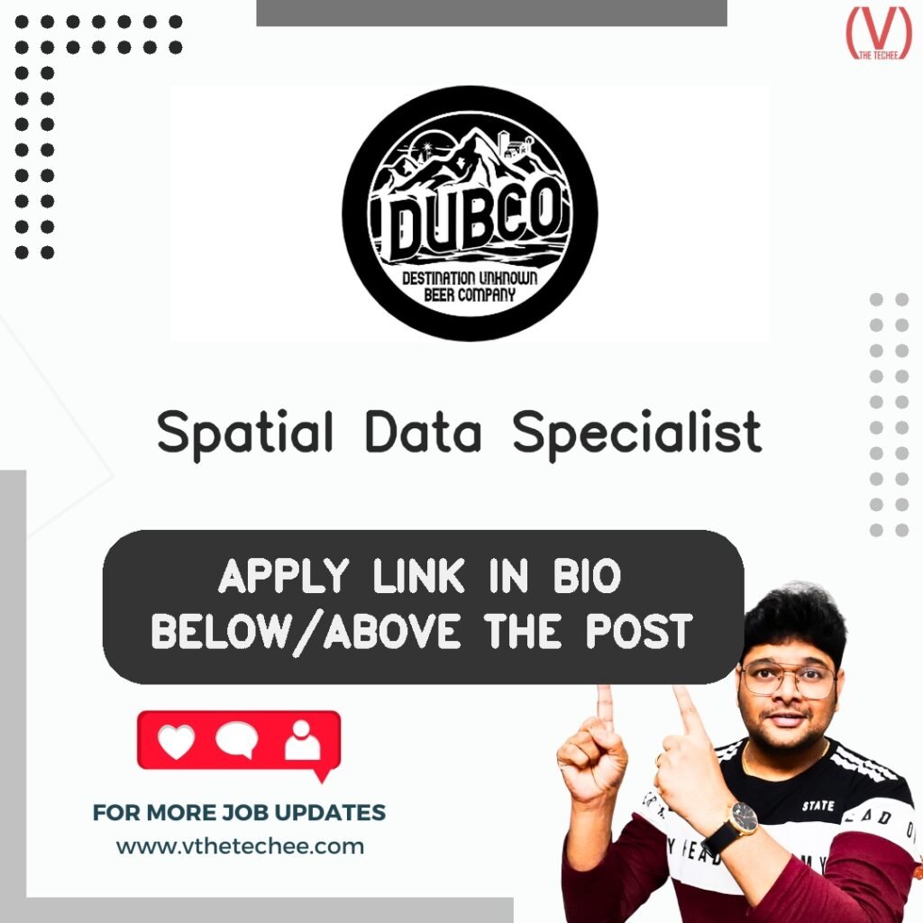 Unknown is hiring for Spatial Data Specialist | Apply Now! 9 Spatial Data Specialist at Unknown