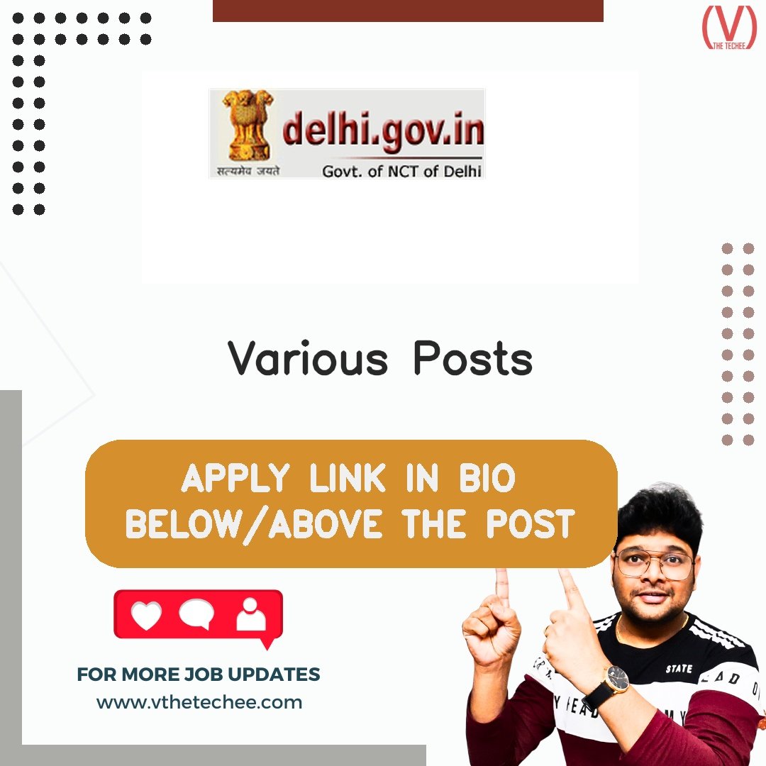 Delhi Subordinate Services Selection Board (DSSSB) hiring poster vthetecheejobs