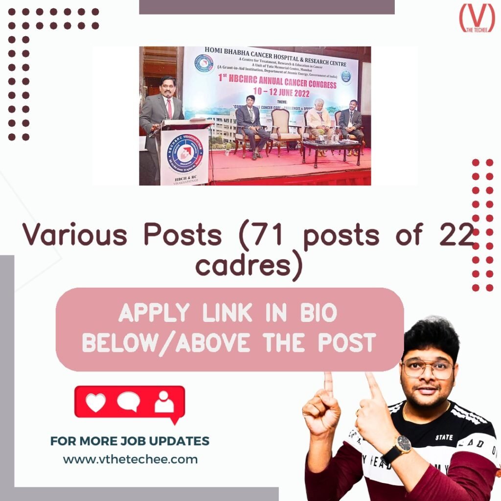 Various Posts (71 posts of 22 cadres) at Government of Andhra Pradesh, Health, Medical & Family Welfare Department, Andhra Medical College, Visakhapatnam