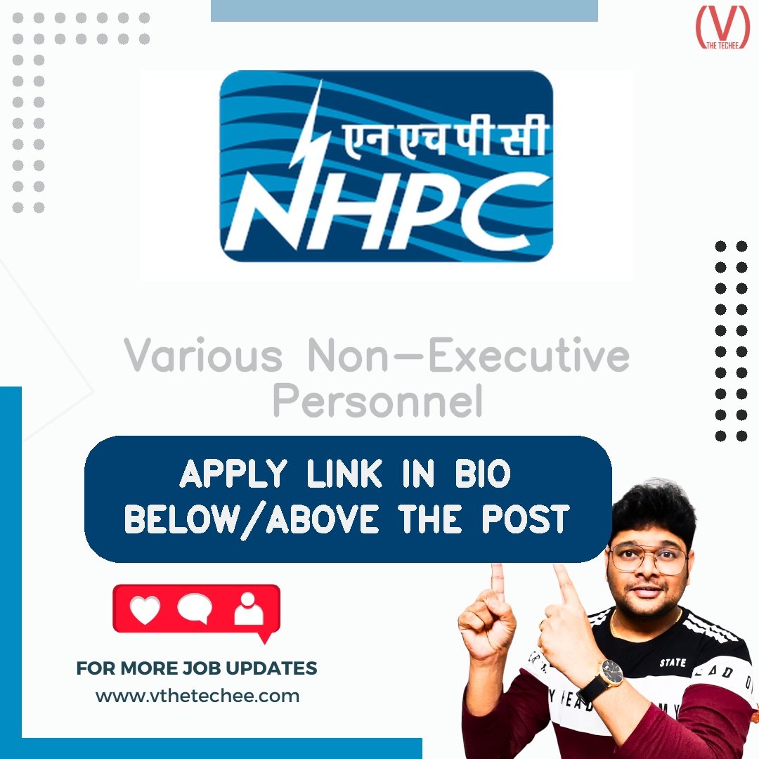 NHPC Limited hiring poster vthetecheejobs