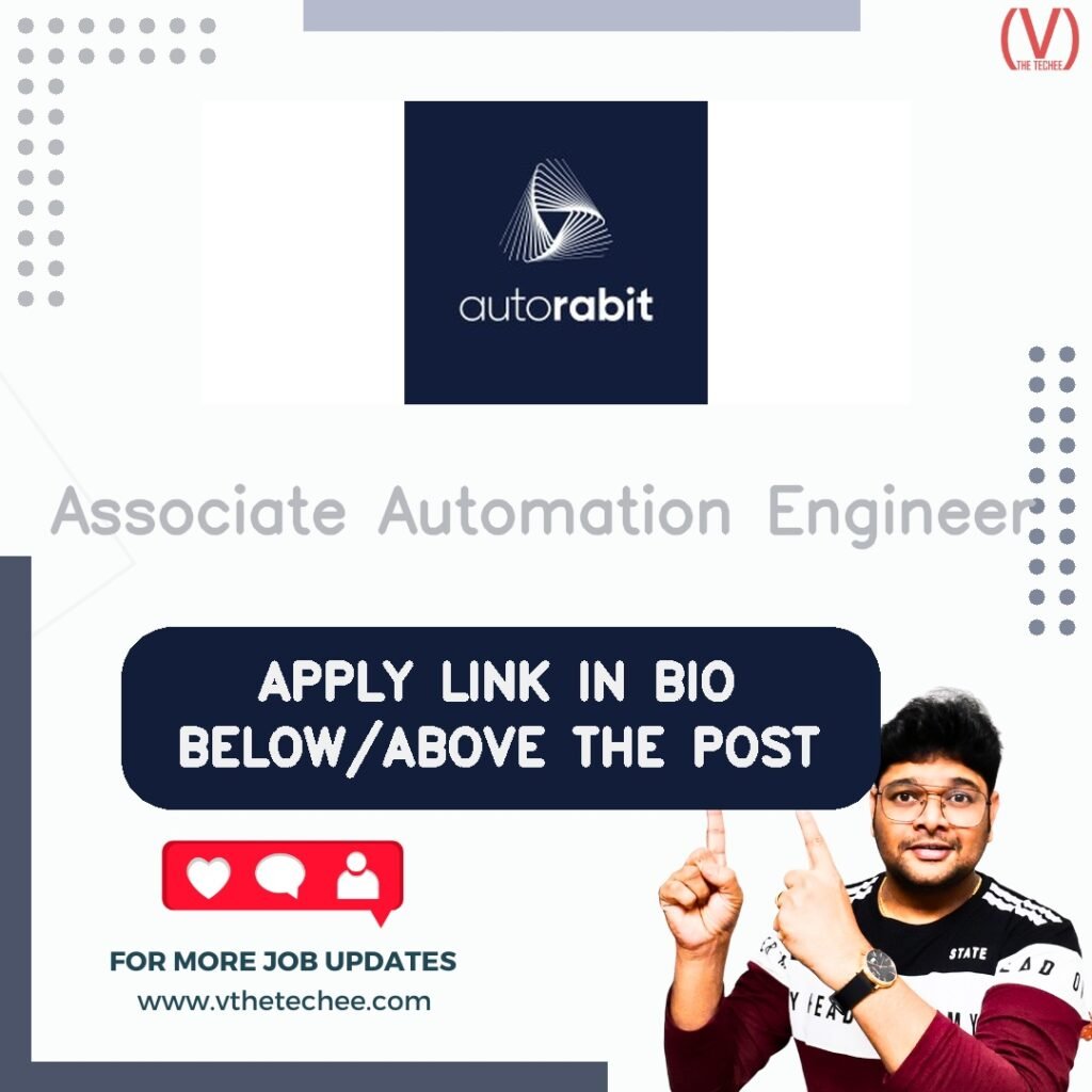AutoRABIT is hiring for Associate Automation Engineer | Apply Now! 8 Associate Automation Engineer at AutoRABIT