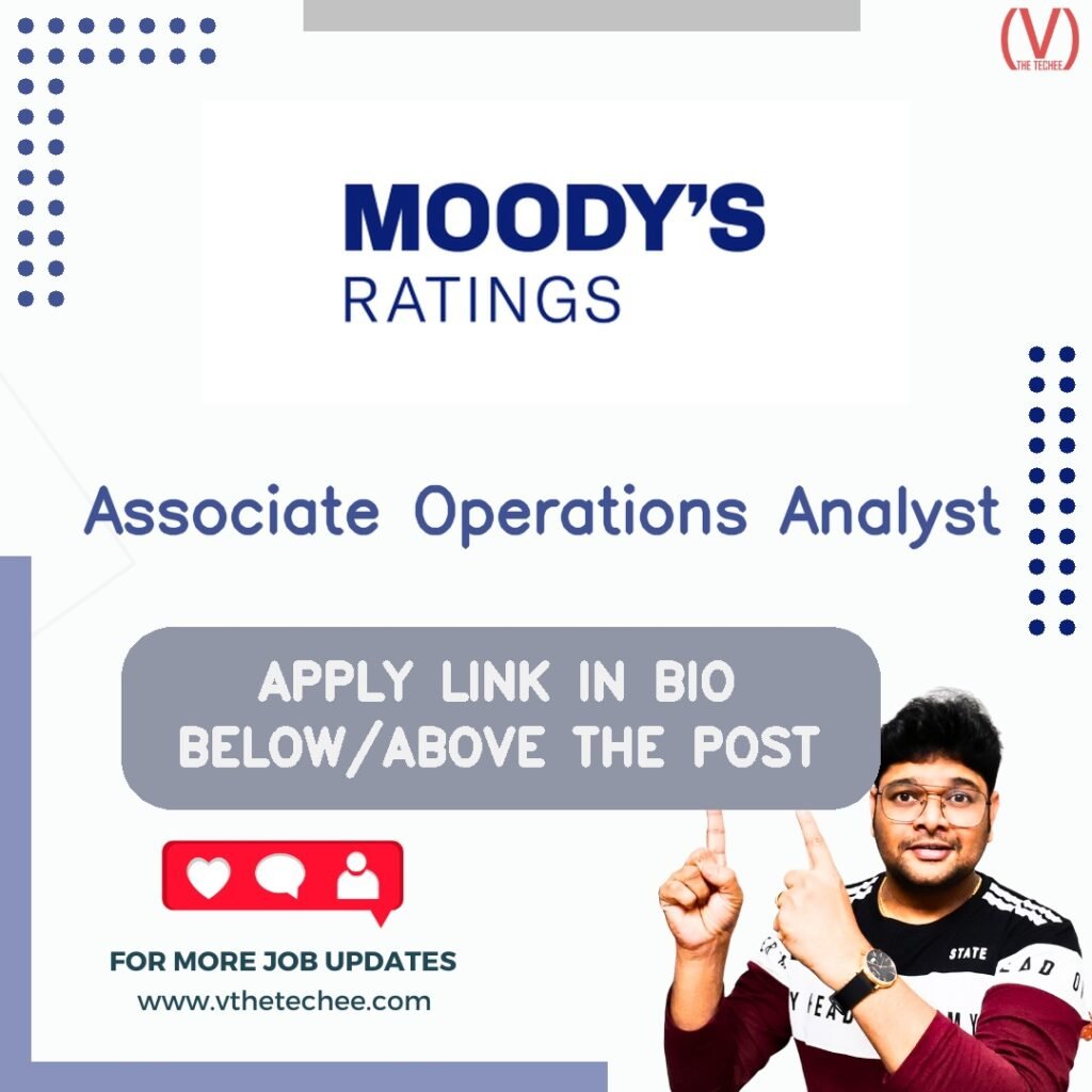Associate Operations Analyst at Moody's