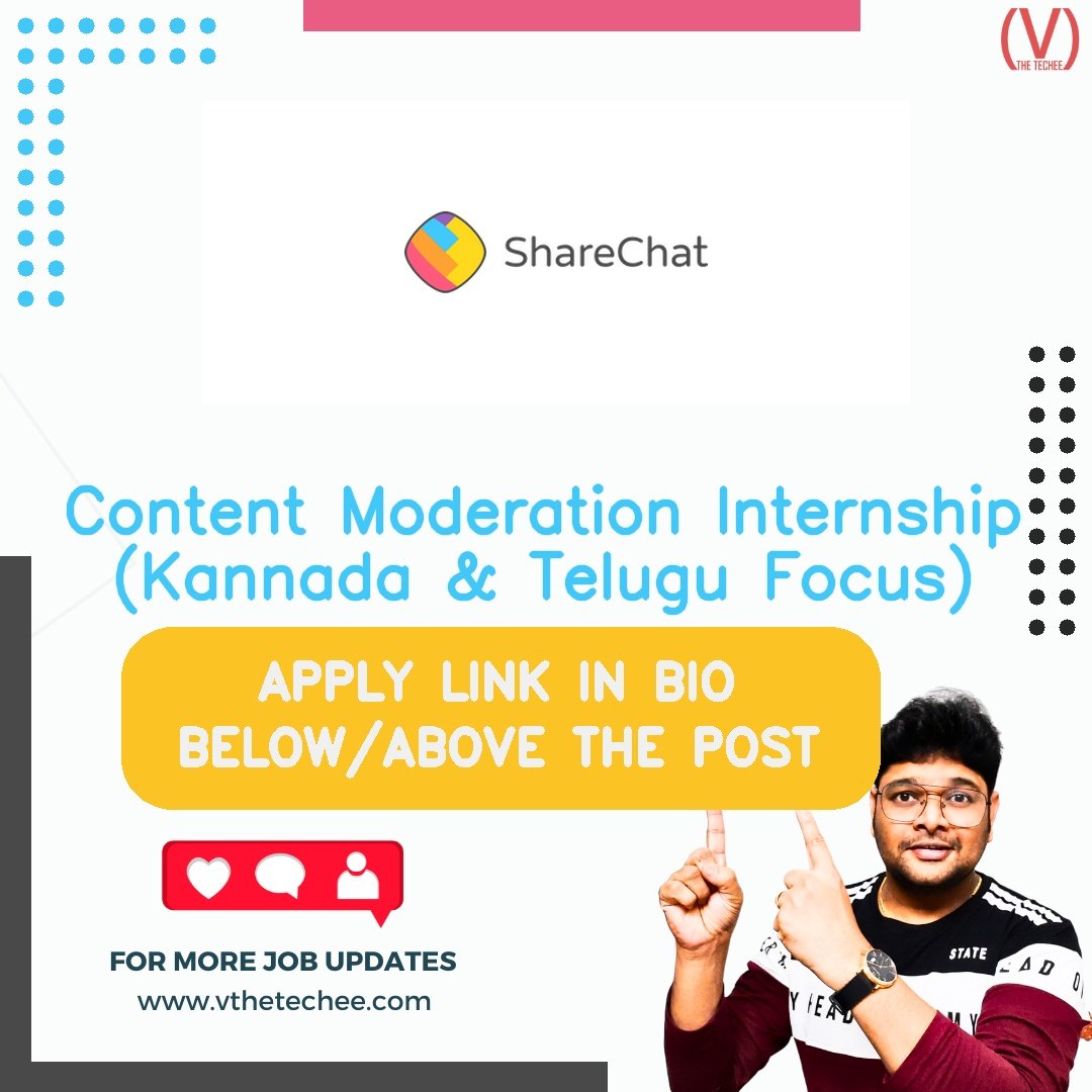 ShareChat hiring poster vthetecheejobs