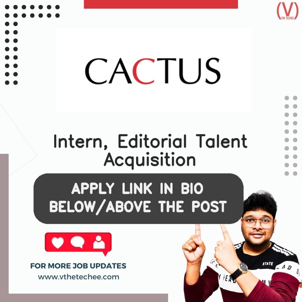Intern, Editorial Talent Acquisition at Cactus Communications