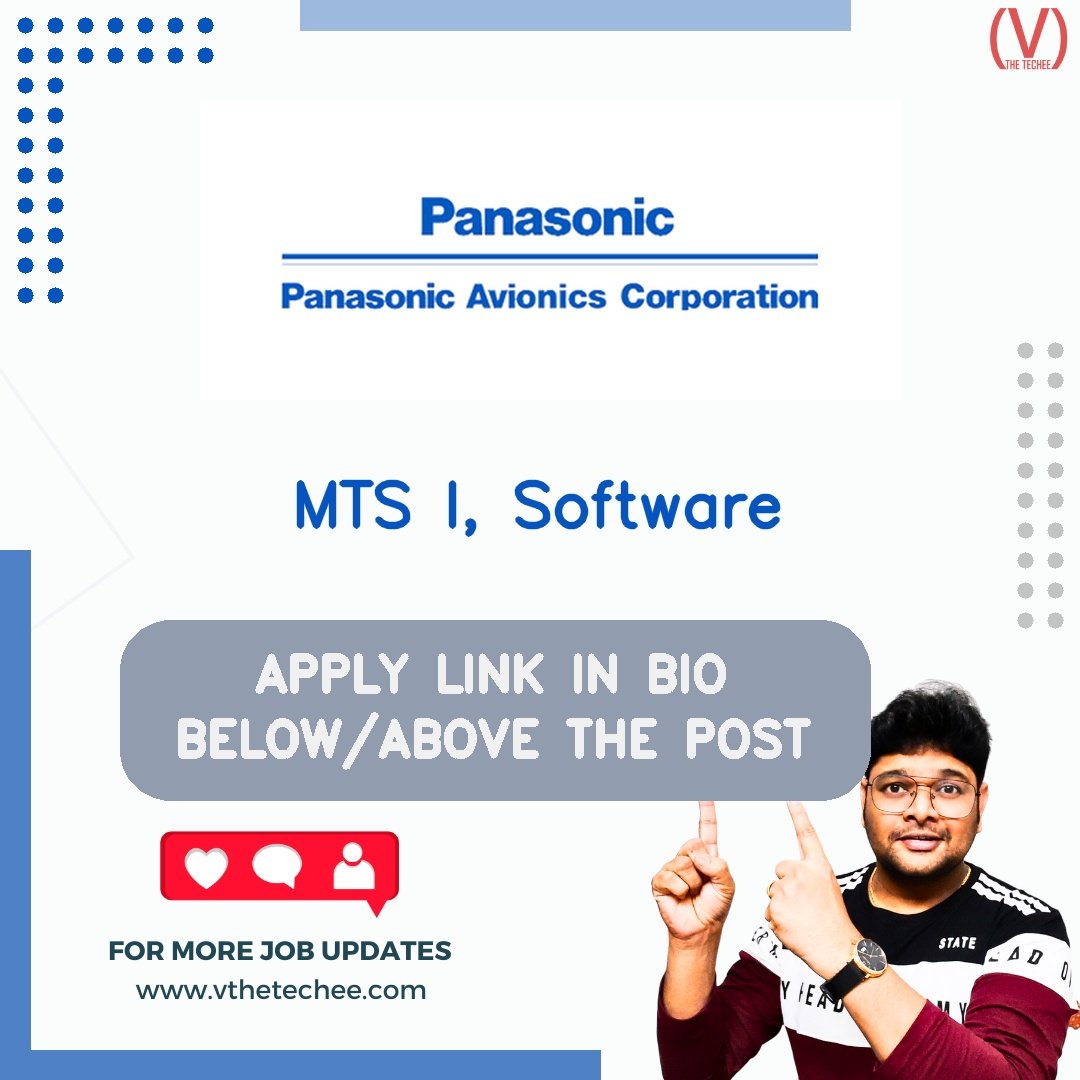 Panasonic Avionics Corporation hiring poster vthetecheejobs