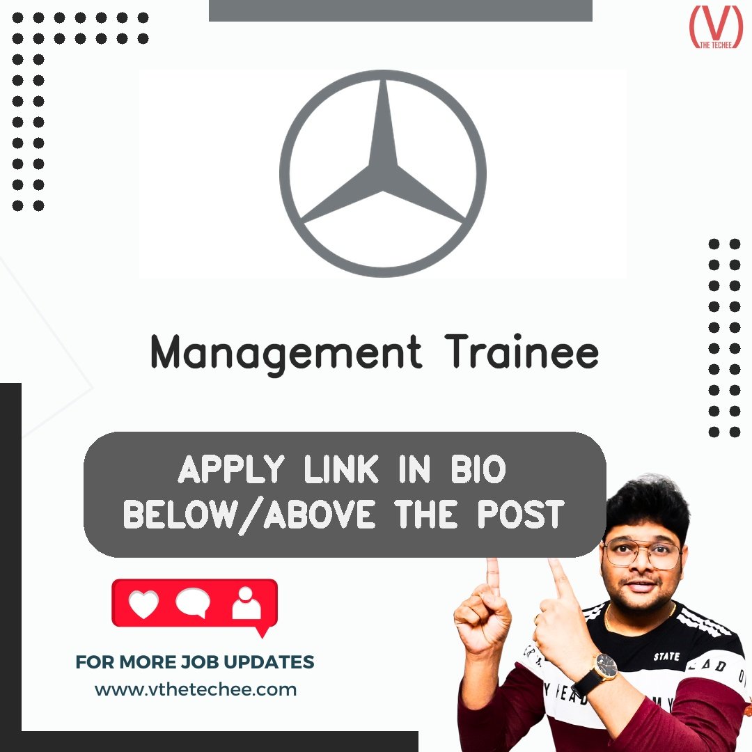 Mercedes-Benz India hiring poster vthetecheejobs