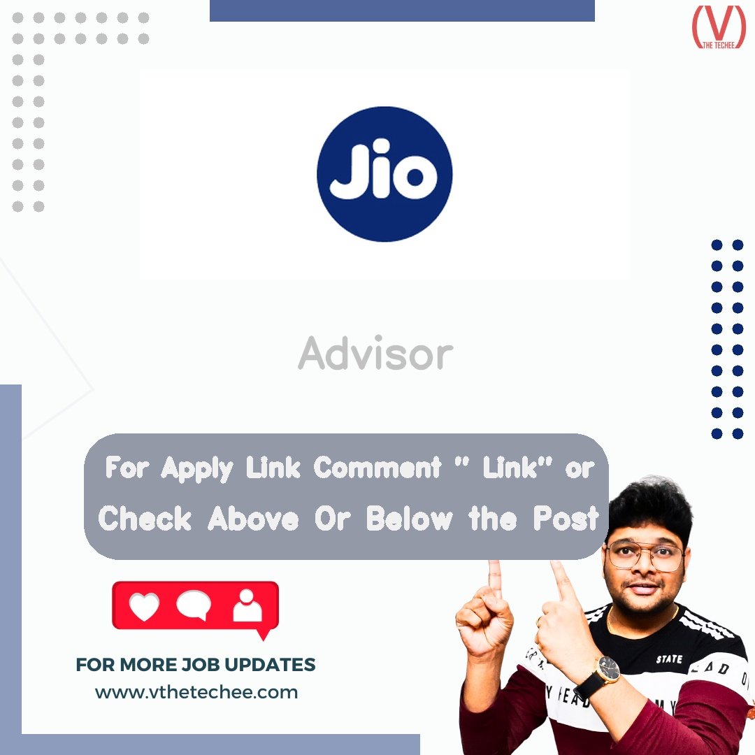 Jio hiring poster vthetecheejobs