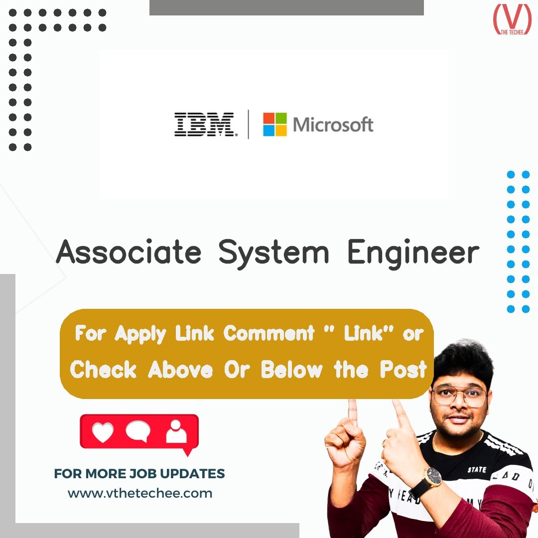 IBM Consulting is hiring for Associate System Engineer | Apply Now! 1 IBM Consulting hiring poster vthetecheejobs