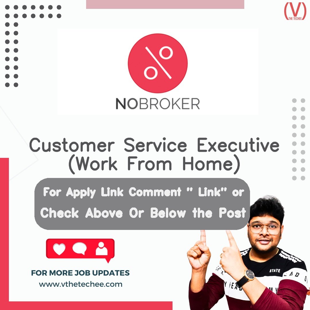 NoBroker hiring poster vthetecheejobs