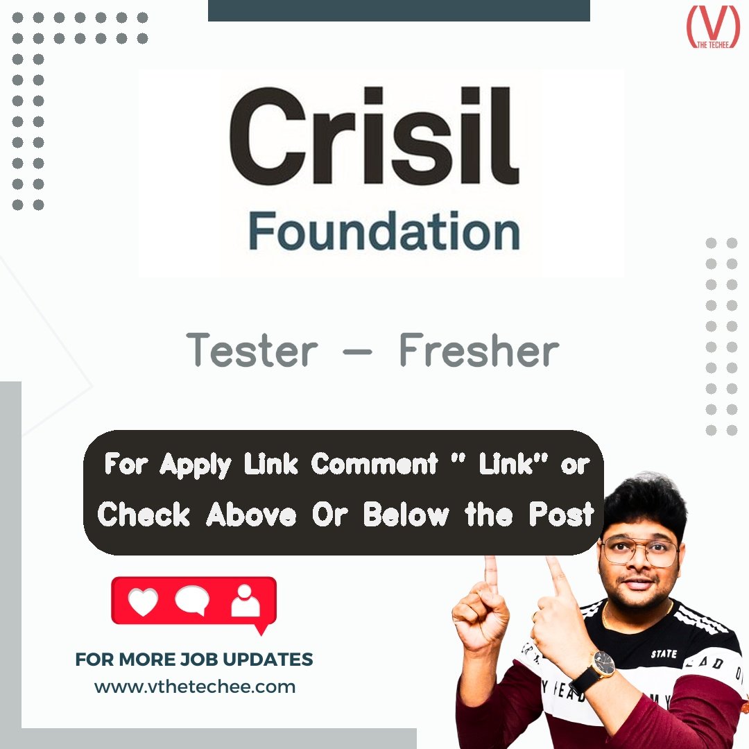Crisil Limited hiring poster vthetecheejobs