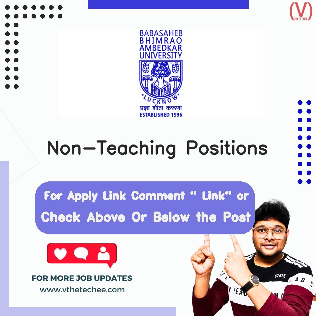 Babasaheb Bhimrao Ambedkar University hiring poster vthetecheejobs