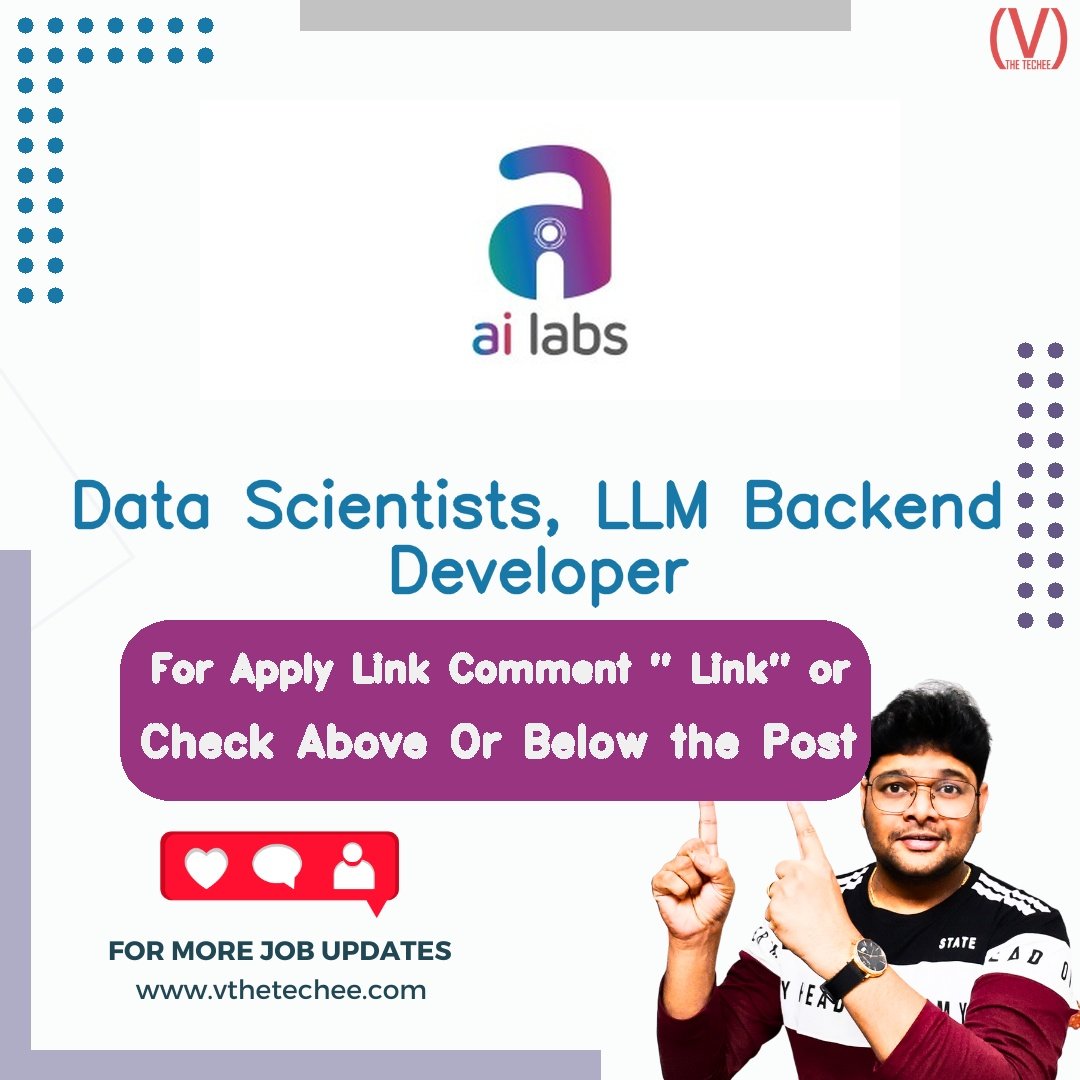 Adani AI Labs hiring poster vthetecheejobs