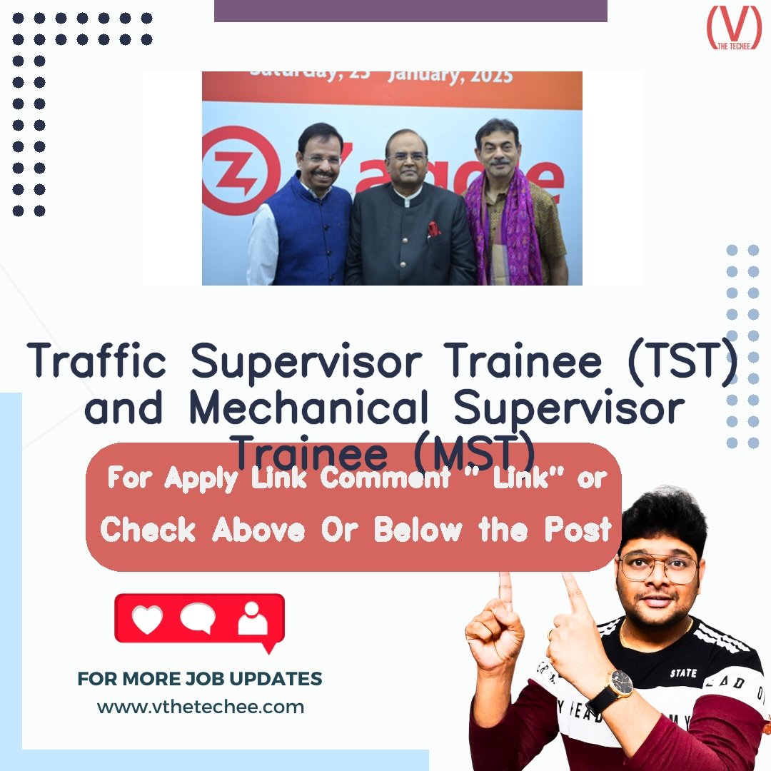 Telangana State Road Transport Corporation (TGSRTC) is hiring for Traffic Supervisor Trainee (TST) and Mechanical Supervisor Trainee (MST) | Apply Now! 2 Telangana State Road Transport Corporation (TGSRTC) hiring poster vthetecheejobs