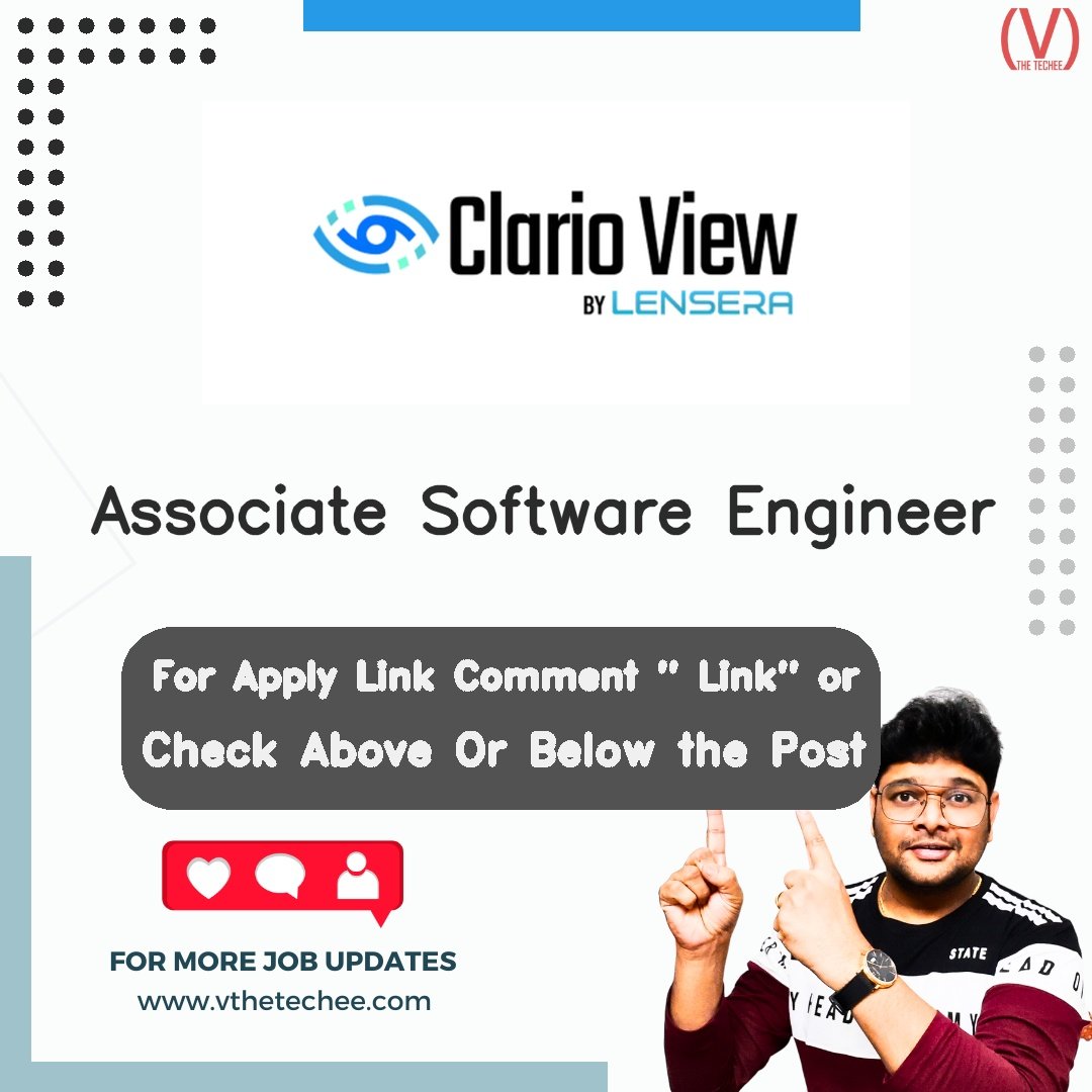 Clario is hiring for Associate Software Engineer | Apply Now! 2 Clario hiring poster vthetecheejobs