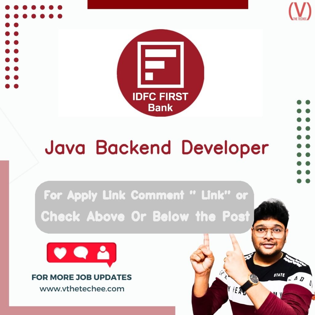 Java Backend Developer at IDFC FIRST Bank