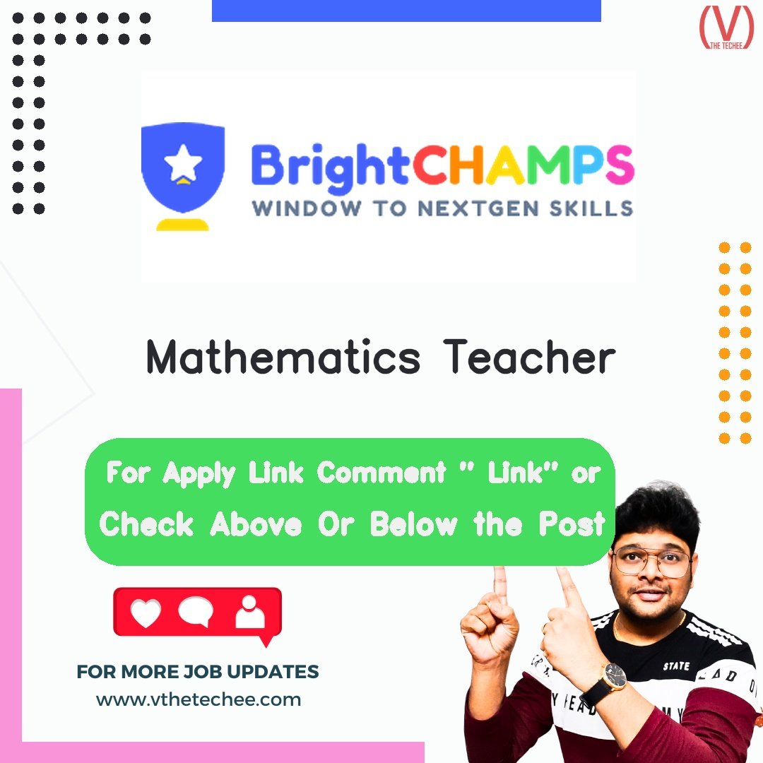 BrightCHAMPS hiring poster vthetecheejobs